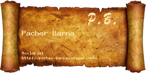 Pacher Barna névjegykártya