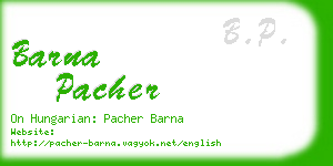 barna pacher business card